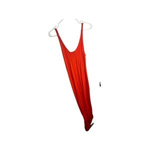 RED FITTED MIDI BABATON DRESS